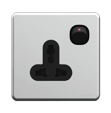 ENIGMA 13Amp. Single Multi Switched Socket Outlet Stone Black (British Standard)
