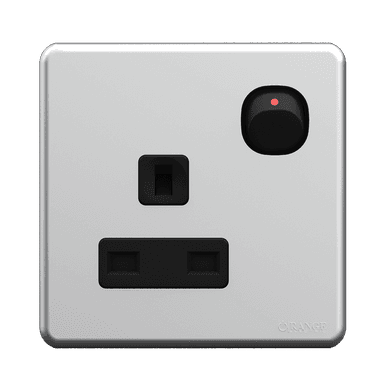 ENIGMA 13Amp. Single Switched Socket Outlet Stone Black (British Standard)