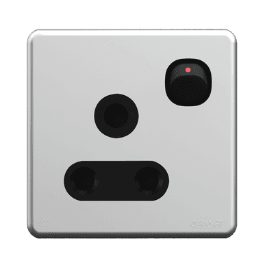ENIGMA 15Amp. Single Switched Socket Outlet Stone Black (British Standard)