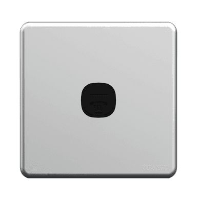 ENIGMA 1Gang 4Wire Telephone Outlet Stone Black (British Standard)