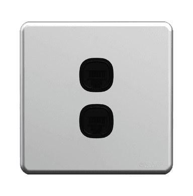 ENIGMA 2Gang 8Wire 8Contact Telephone/Data Outlet Stone Black (British Standard)