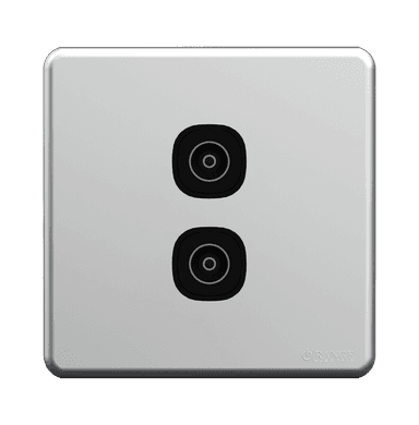 ENIGMA 2Gang TV Co-Axial Outlet (75Ohm) Stone Black (British Standard)