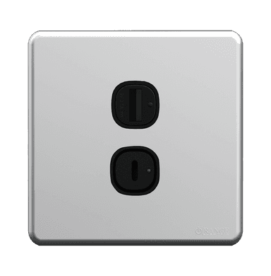 ENIGMA 2.1Amp. 2Gang Type-A + Type-C USB Charger Outlet Stone Black (British Standard)