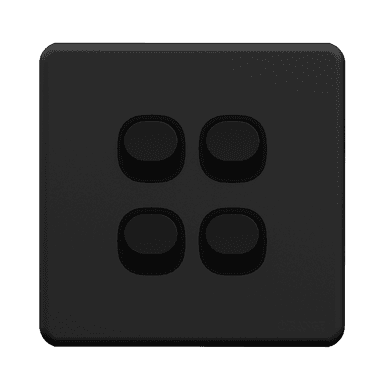 ENIGMA 10Amp. 4Gang 1Way Switch Gunmetal (British Standard)