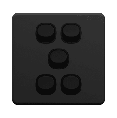 ENIGMA 10Amp. 5Gang 1Way Switch Gunmetal (British Standard)