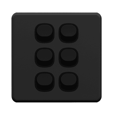 ENIGMA 10Amp. 6Gang 1Way Switch Gunmetal (British Standard)