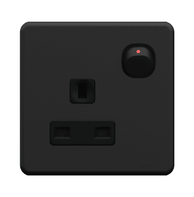 ENIGMA 13Amp. Single Switched Socket Outlet Gunmetal (British Standard)