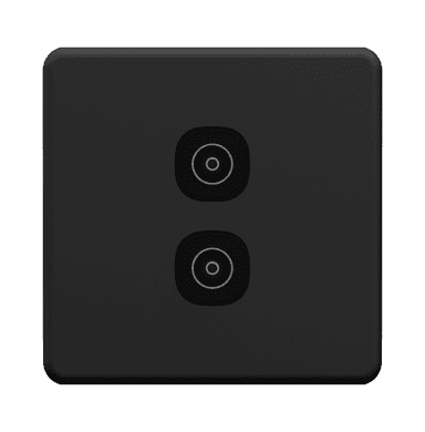 ENIGMA 2Gang TV Co-Axial Outlet (75Ohm) Gunmetal (British Standard)