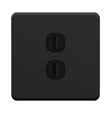 ENIGMA 2.1Amp. 2Gang Type-A USB Charger Outlet Gunmetal (British Standard)