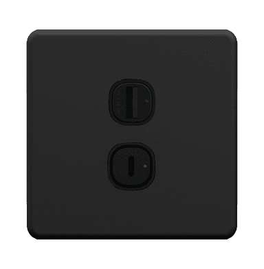 ENIGMA 2.1Amp. 2Gang Type-A + Type-C USB Charger Outlet Gunmetal (British Standard)