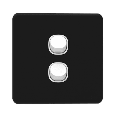 ENIGMA 10Amp. 2Gang 1Way Switch Pearl Black (British Standard)