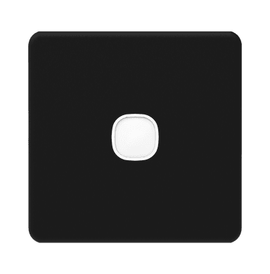 ENIGMA 1Gang Blank Plate with Removable Plug Pearl Black (British Standard)