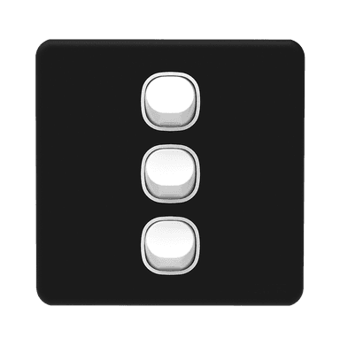 ENIGMA 10Amp. 3Gang 2Way Switch Pearl Black (British Standard)