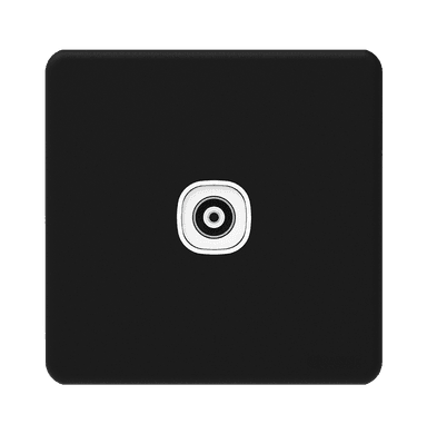 ENIGMA 1Gang TV Co-Axial Outlet (75Ohm) Pearl Black (British Standard)