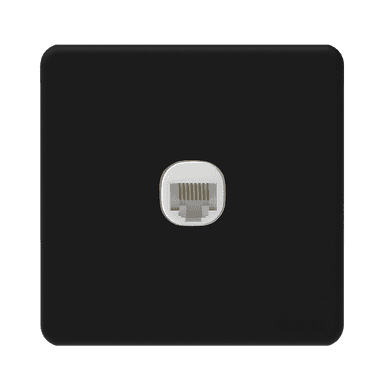 ENIGMA 1Gang 8Wire 8Contact Telephone/Data Outlet Pearl Black (British Standard)
