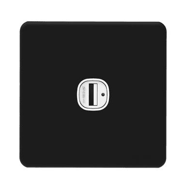 ENIGMA 2.1Amp. 1Gang Type-A USB Charger Outlet Pearl Black (British Standard)
