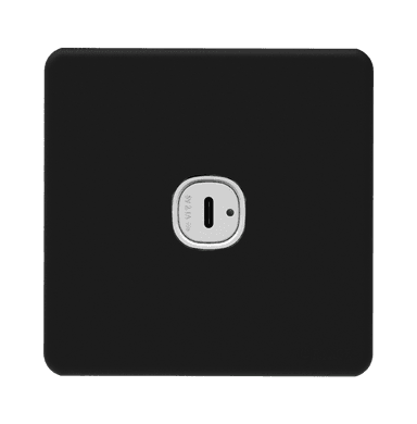 ENIGMA 2.1Amp. 1Gang Type-C USB Charger Outlet Pearl Black (British Standard)