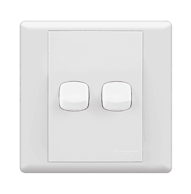 MONACO 10Amp. 2Gang 1Way Switch White with WH/Surround