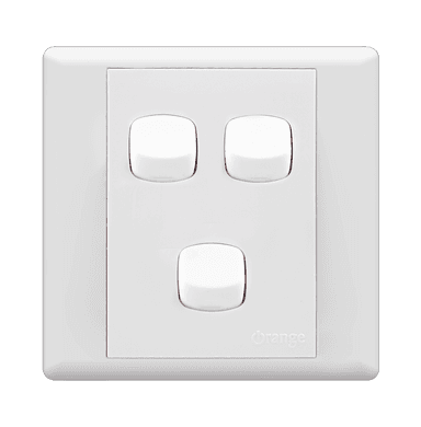 MONACO 10Amp. 3Gang 1Way Switch White with WH/Surround
