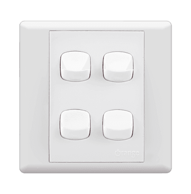MONACO 10Amp. 4Gang 1Way Switch White with WH/Surround