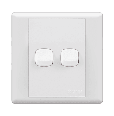 MONACO 10Amp. 2Gang 2Way Switch White with WH/Surround