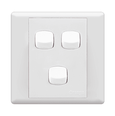 MONACO 10Amp. 3Gang 2Way Switch White with WH/Surround