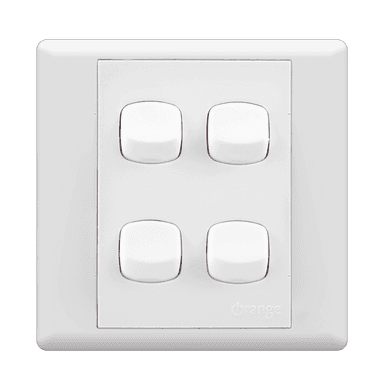 MONACO 10Amp. 4Gang 2Way Switch White with WH/Surround