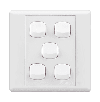 MONACO 10Amp. 5Gang 2Way Switch White with WH/Surround