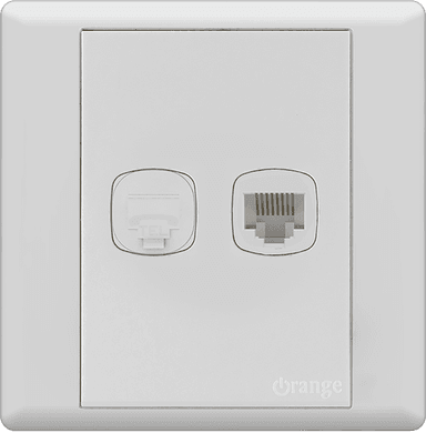 MONACO Telephone + 8Wire 8Contact Data Outlet White with WH/Surround