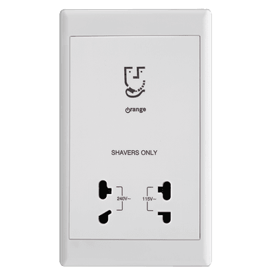 MONACO Universal Shaver Outlet with Shutter 110/240V 50Hz White with WH/Surround