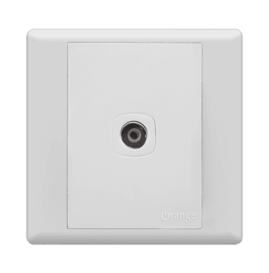 MONACO 1Gang  TV Co-Axial Outlet (75Ohm) White with WH/Surround