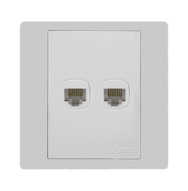 MONACO 2Gang 8Wire 8Contact Telephone/Data Outlet White with WH/Surround