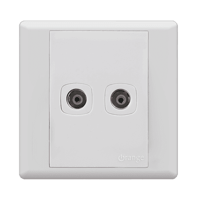 MONACO 2Gang  TV Co-Axial Outlet (75Ohm) White with WH/Surround