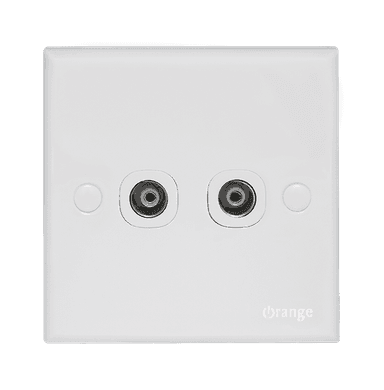 CASABLANCA 2Gang TV Co-Axial Outlet (75 Ohm) White