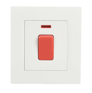 VIRAGO 20Amp. Double Pole Switch with Indicator without Earth Strap White