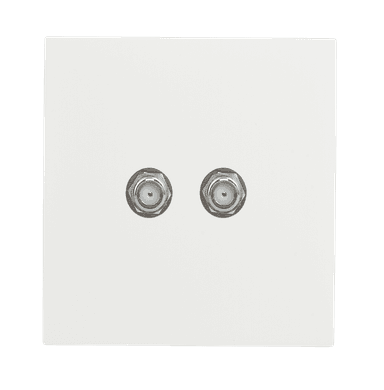 VIRAGO 2Gang TV Co-Axial Outlet (75 Ohm) White