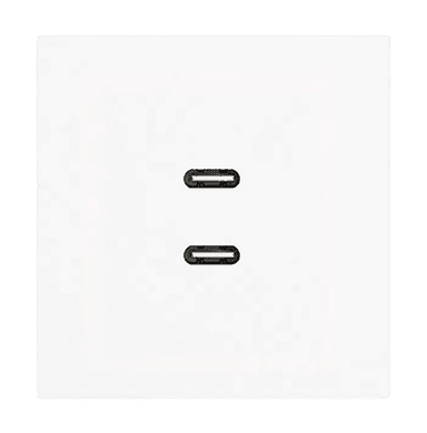 VIRAGO 2Gang  Type-C USB Charger Outlet White