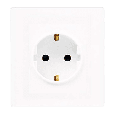VIRAGO 16Amp. Single Shuko Unswitched Socket Outlet White