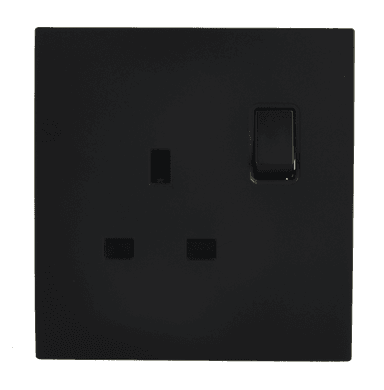 VIRAGO 13Amp. Single 1Pole Switched Socket Outlet without Indicator Black