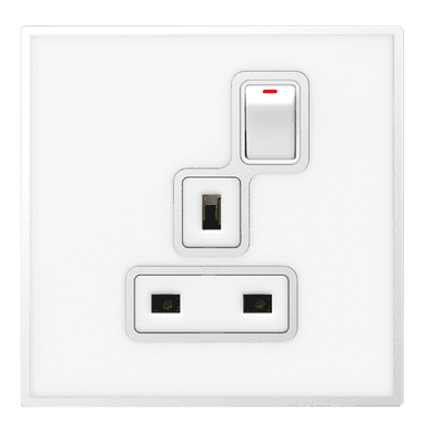 YULE 13Amp. Single Switched Socket Outlet White