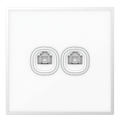YULE 2Gang 8Wire 8Contact Telephone/Data Outlet White