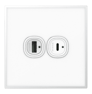 YULE 4.2Amp. 2Gang Type-A+C USB Charger Outlet White
