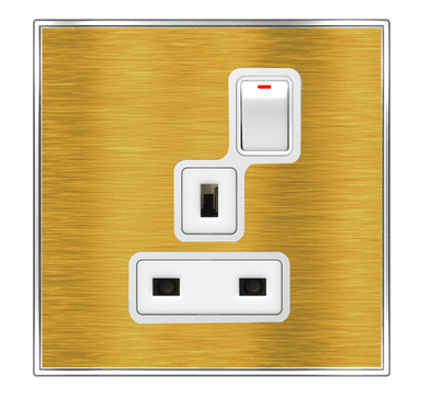YULE 13Amp. Single Switched Socket Outlet Gold