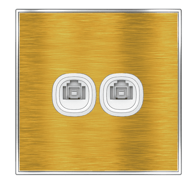 YULE 2Gang 8Wire 8Contact Telephone/Data Outlet Gold