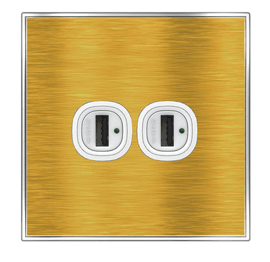 YULE 2.1Amp. 2Gang Type-A USB Charger Outlet Gold