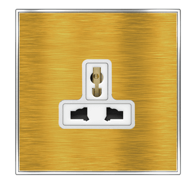 YULE 13Amp. Single Multi Un-Switched Socket Outlet Gold