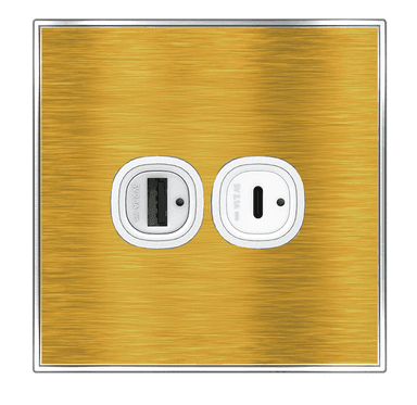 YULE 4.2Amp. 2Gang Type-A+C USB Charger Outlet Gold