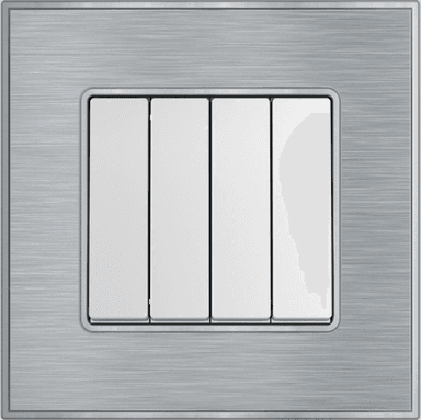 YULE 16Amp. 4Gang 1Way Switch Silver