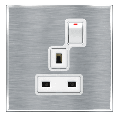 YULE 13Amp. Single Switched Socket Outlet Silver