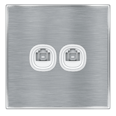 YULE 2Gang 8Wire 8Contact Telephone/Data Outlet Silver